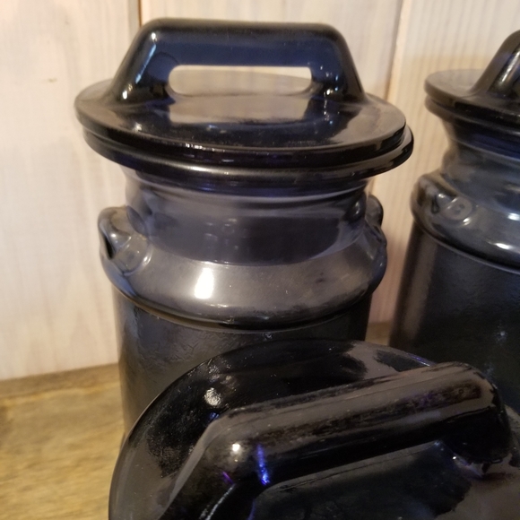 L. E. Smith Cobalt Blue Milk Can Canister Set - Picture 10 of 11